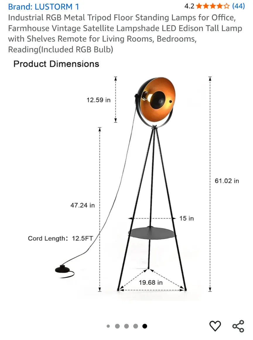 RGB Metal Tripod Floor Lamp (remote control mood lighting) image indicator(7)