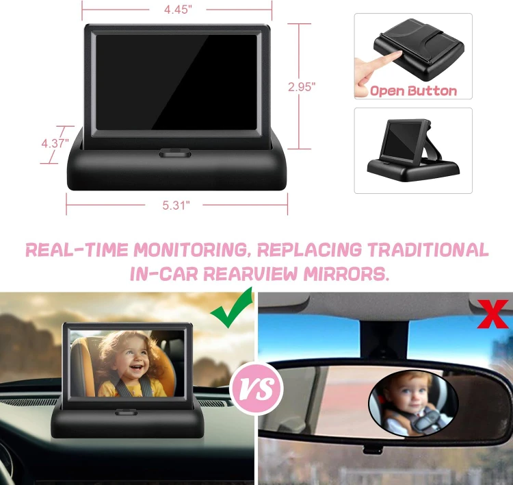 NEW Baby Car Camera with 4.3'' Monitor with Night Vision - photo 4