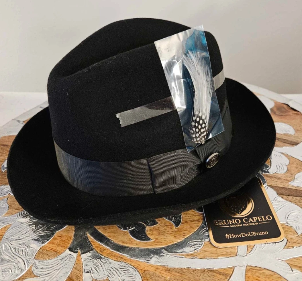 NWT Bruno Capelo Black Fedora Hat