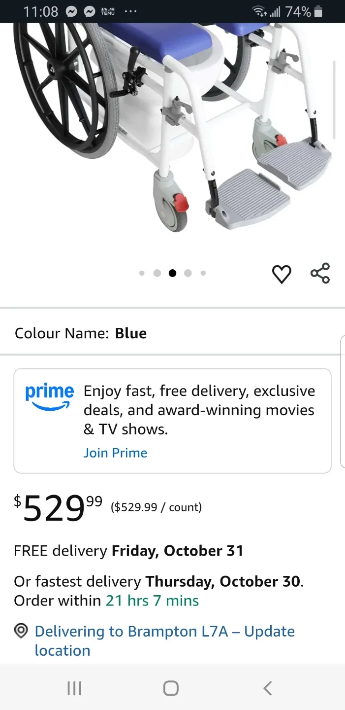 KMINA Shower Commode Wheelchair brand new image indicator(6)