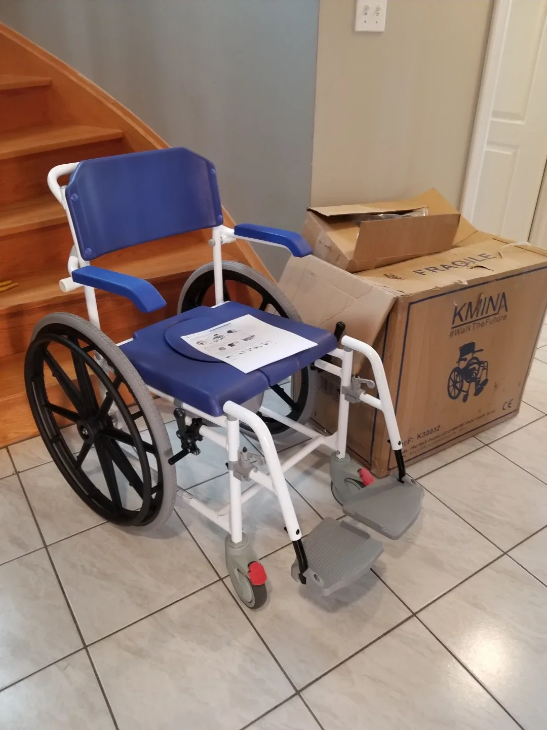 KMINA Shower Commode Wheelchair brand new image indicator(7)