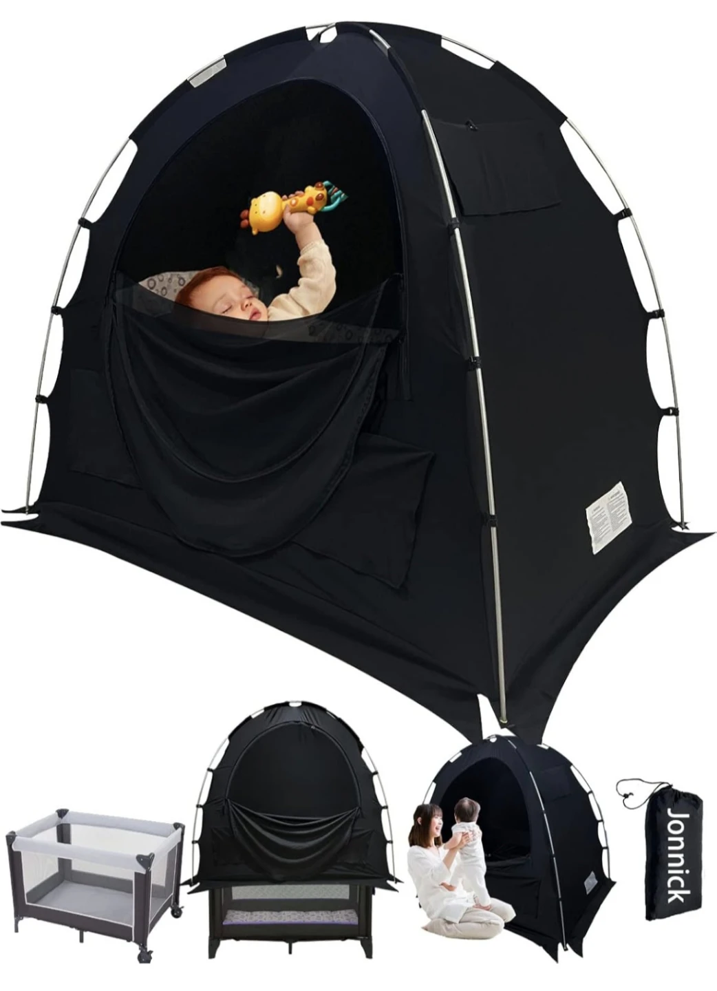 Crib Blackout Tent Cover, Crib Canopy Pod Tent for Travel Crib - photo 2