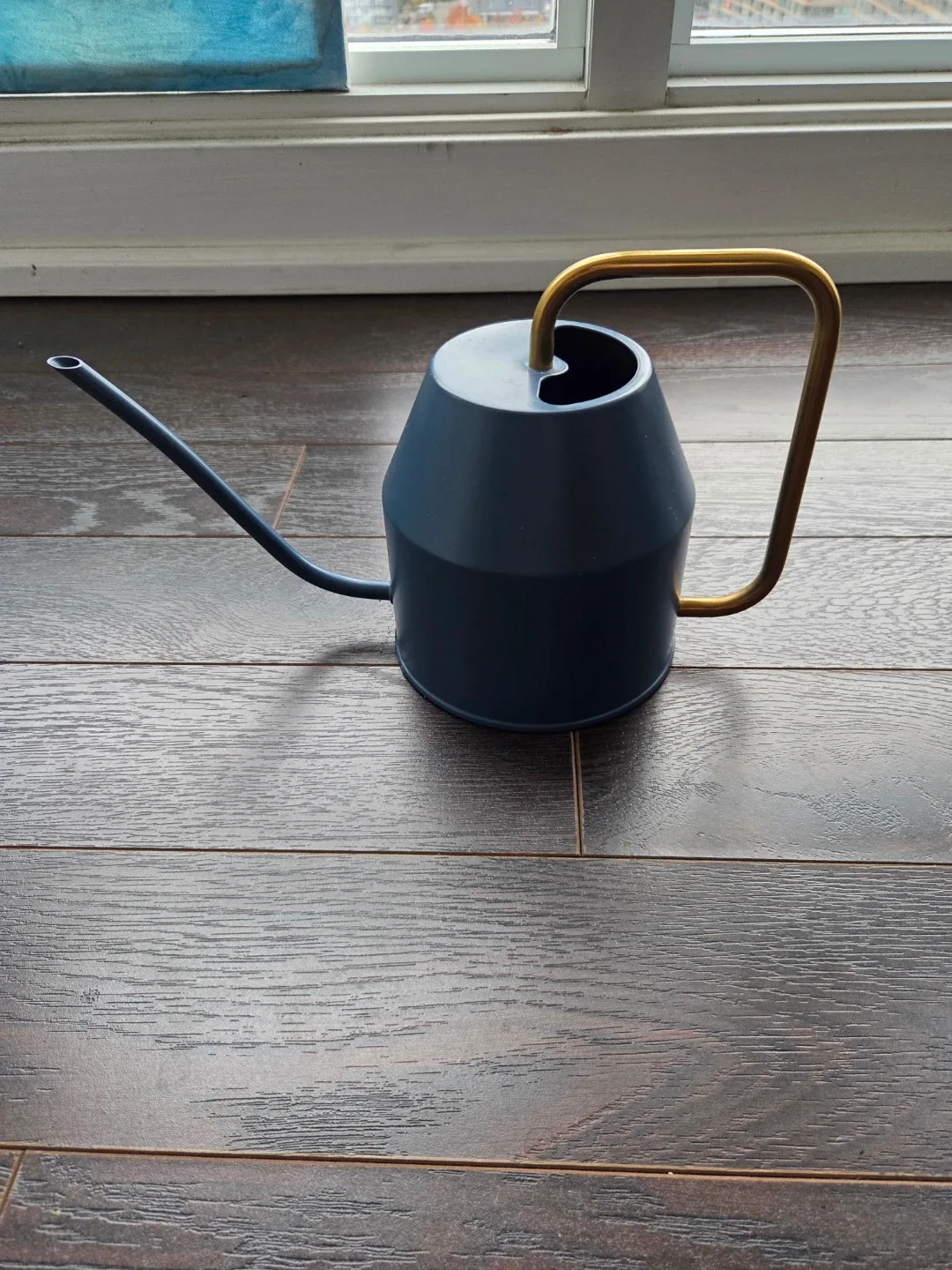 Watering Can, Blue with Gold Handle thumbnail