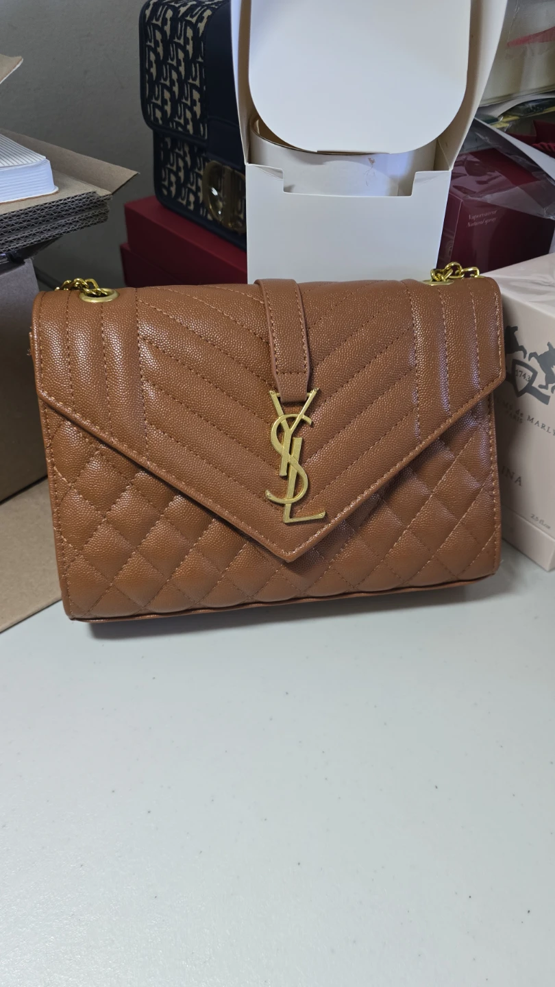 Saint Laurent Brown Leather Shoulder Bag