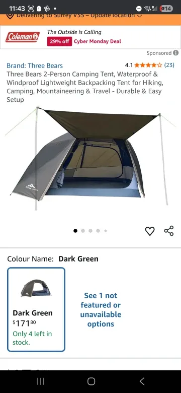 ONETIGRIS Camping Chair & Three Bears 2-Person Tent