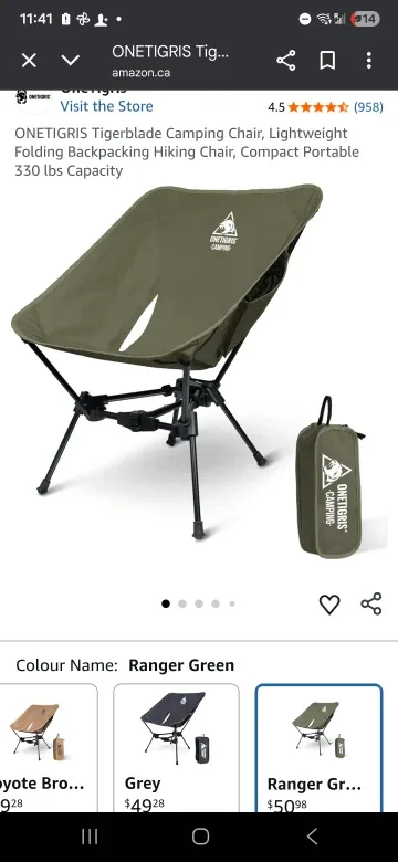 ONETIGRIS Camping Chair & Three Bears 2-Person Tent image indicator(2)