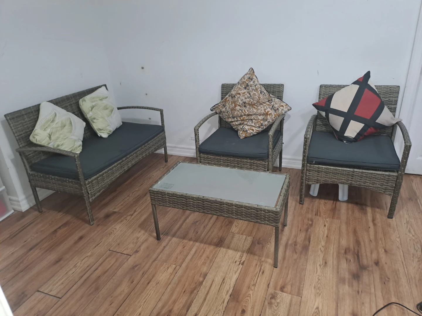 Wicker Patio Set - Loveseat, Chairs, Table