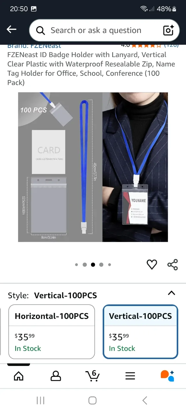 FZeNEast ID Badge Holder with Lanyard - 18 Pack