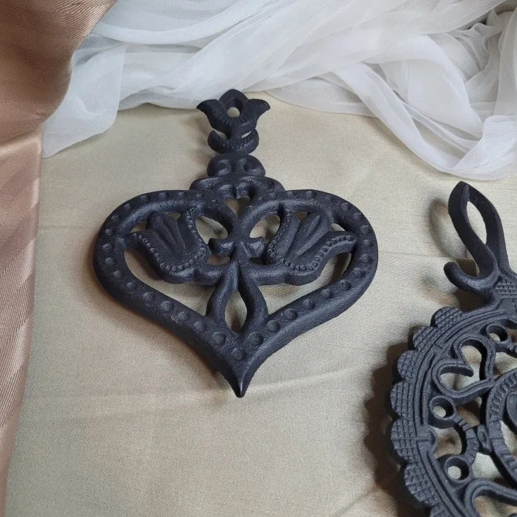 Pair of 7 1/2" x 5" Cast Iron Canada Forge Trivets Devor image indicator(2)