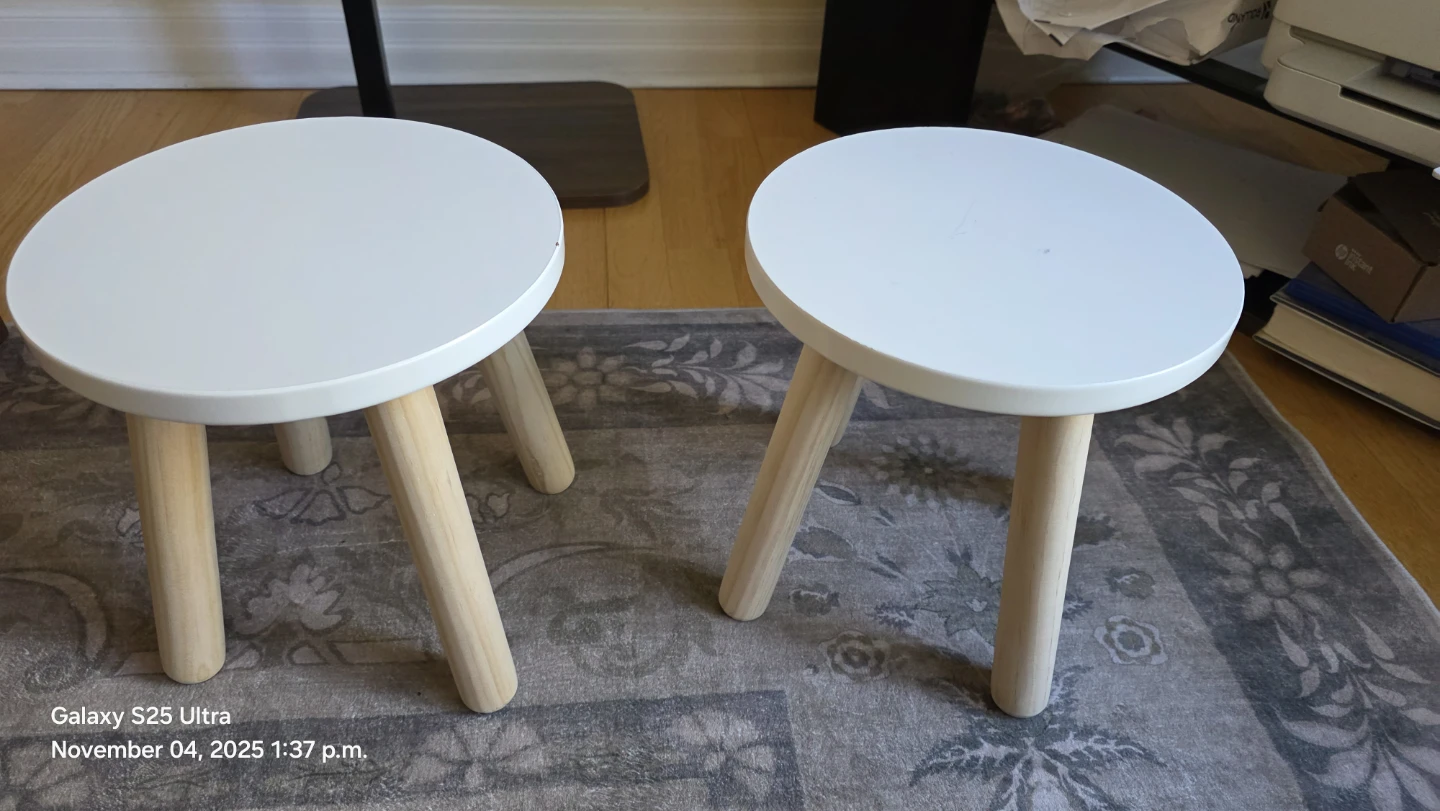 Cateam Montessori Wooden Step Stool/plant stand - White - photo 2