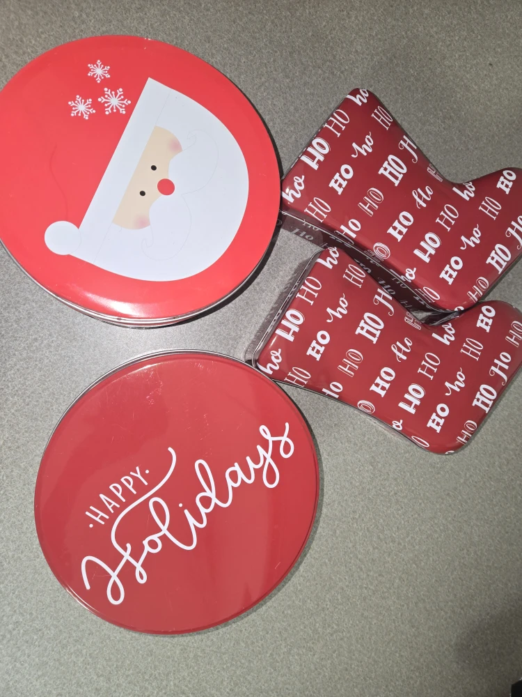 Christmas Cookie Tins - Santa & Stocking