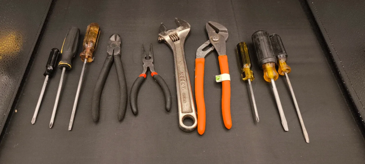 Mixed Lot of Hand Tools - Husky Wrench, Pliers, Screwdrivers