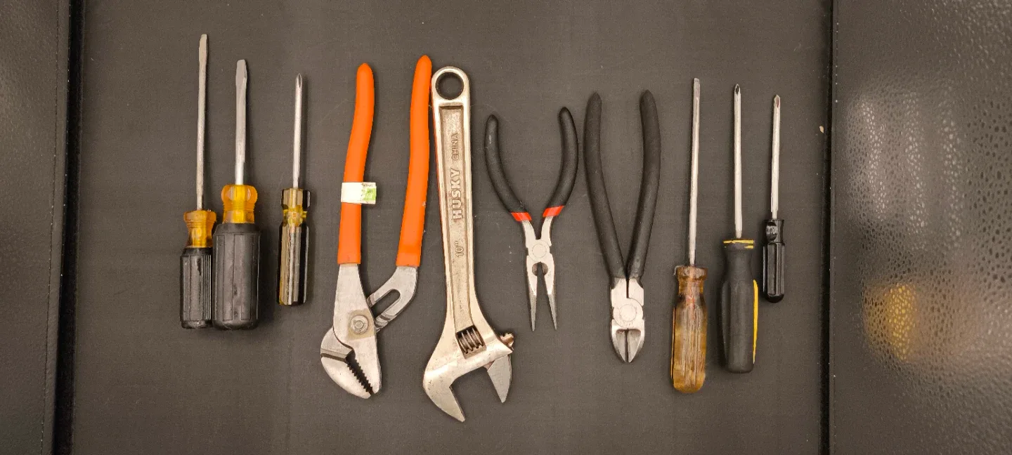 Mixed Lot of Hand Tools - Husky Wrench, Pliers, Screwdrivers image indicator(2)