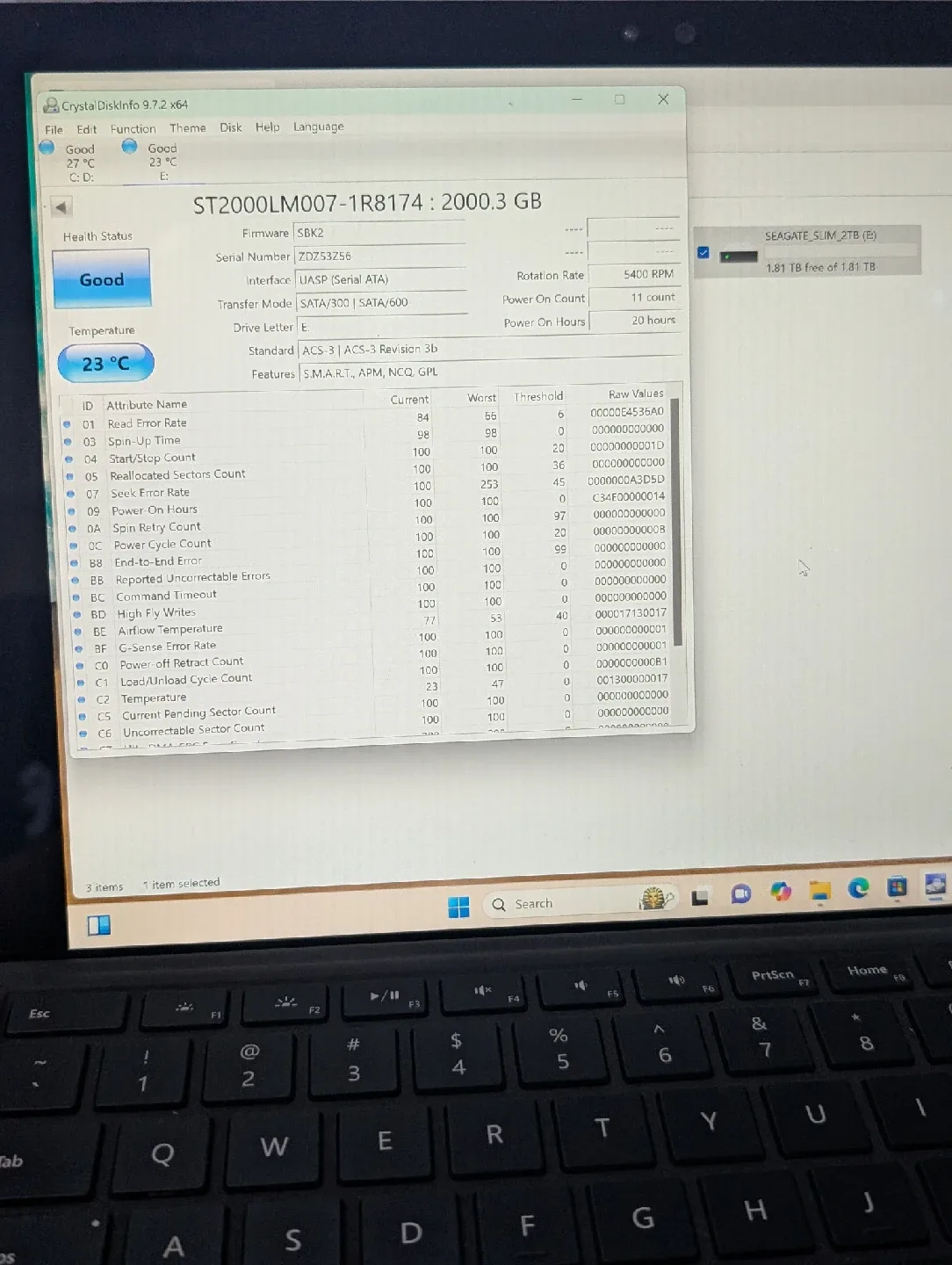 Seagate Backup Plus Slim 2TB Portable Storage - Black image indicator(8)