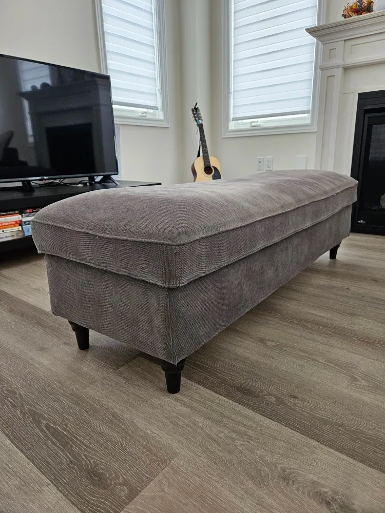 Grey Ottoman Bench with Storage image indicator(2)