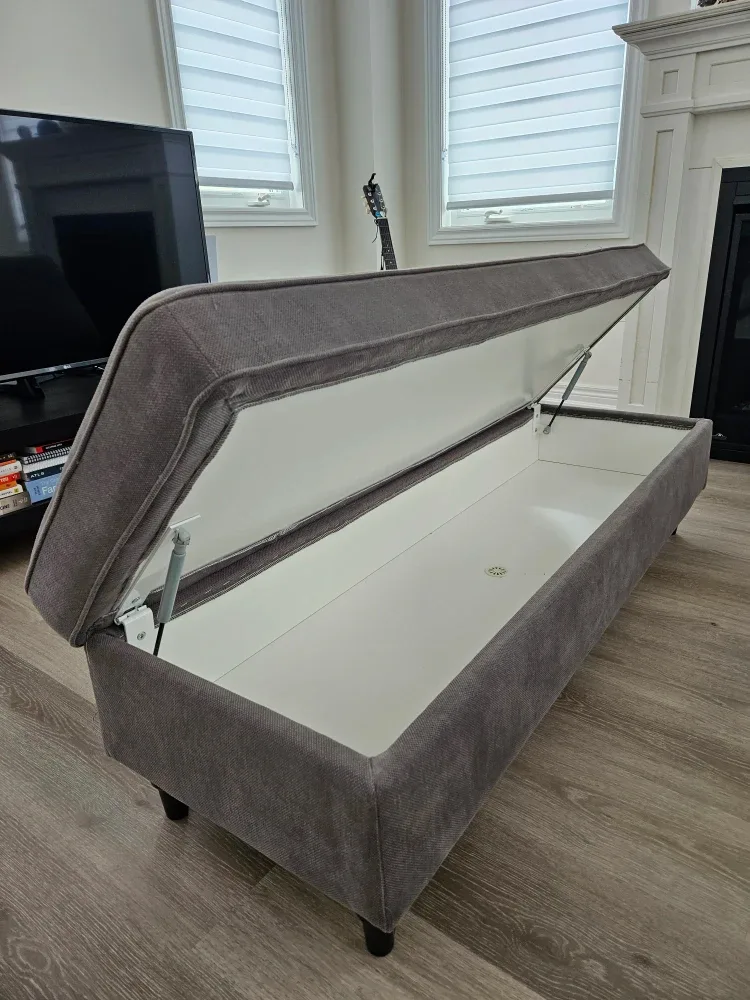 Grey Ottoman Bench with Storage image indicator(4)