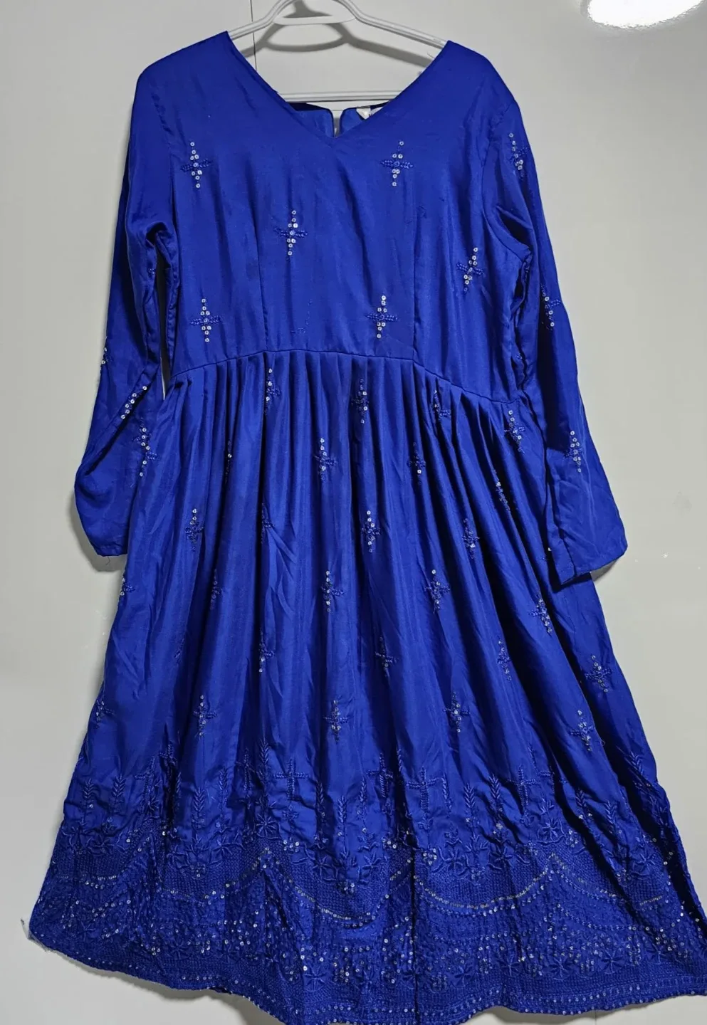 Blue Long Sleeve Dress with Dupatta  sz 42 thumbnail