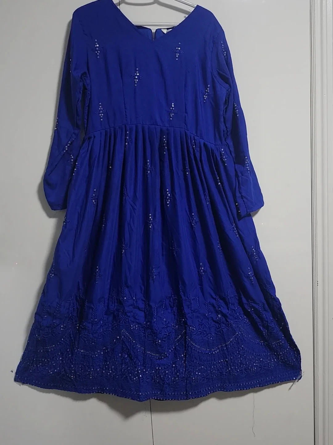 Blue Long Sleeve Dress with Dupatta  sz 42 image indicator(3)