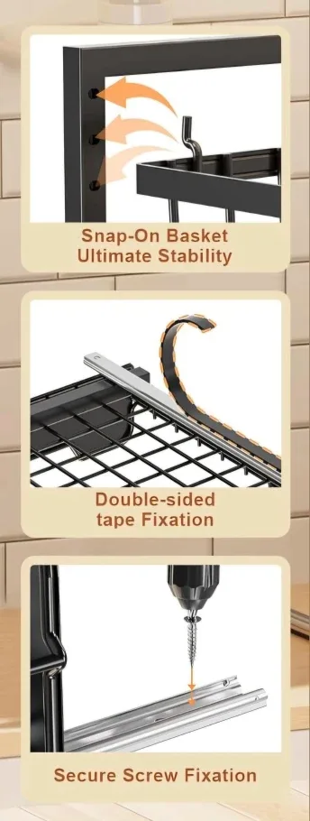 2 Tier Sliding Basket Storage Organizer Under the Sink, Cabinet image indicator(6)