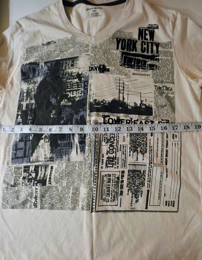 DKNY VINTAGE Jeans Graphic Print Tee - Size M