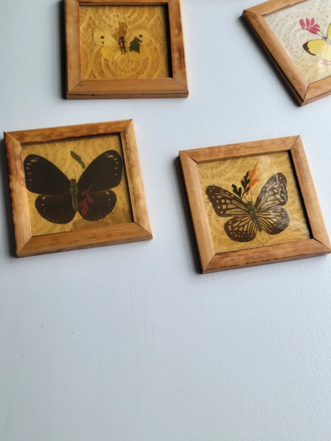 Vintage Wood Butterfly Tray and Coaster Set! image indicator(7)