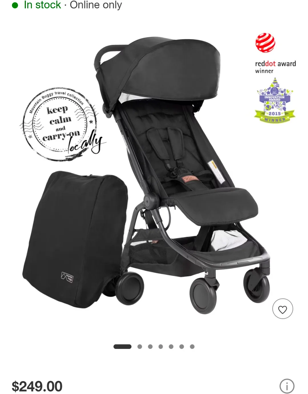 Mountain Buggy Nano V3 Travel Stroller in Black image indicator(6)
