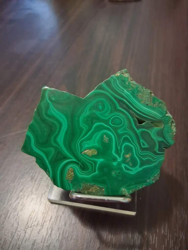 Malachite Slab on Stand - Green