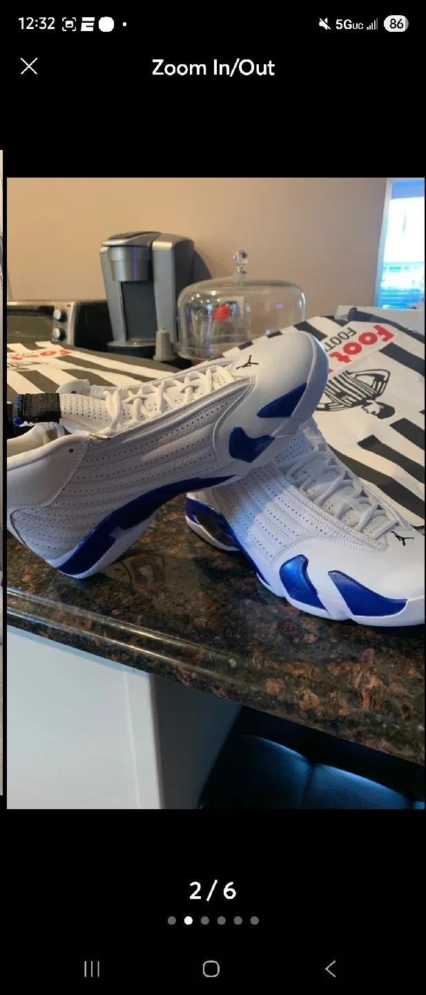 Air Jordan 14 Retro White Hyper Royal image indicator(2)