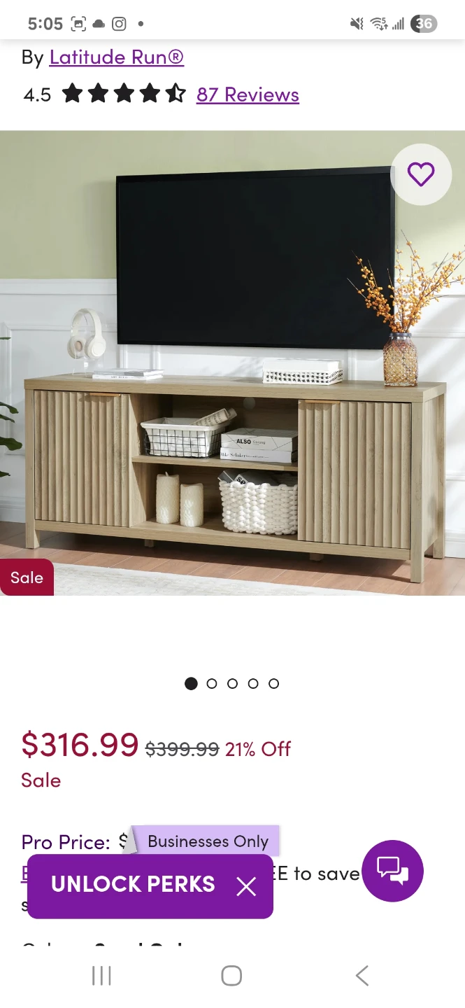 Wayfair TV Stand/Media Console - 59 inch