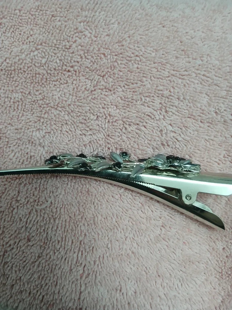 Silver Floral Hair Clip