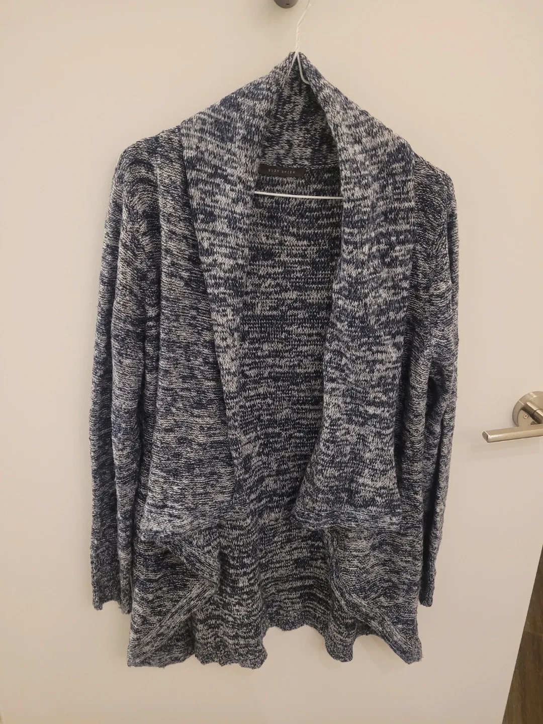 Suzy Shier Blue/White Cardigan