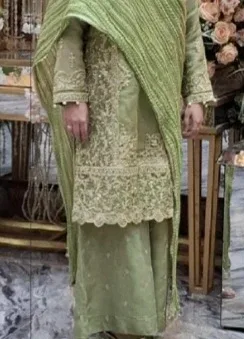 Embroidered Green Dress image indicator(7)