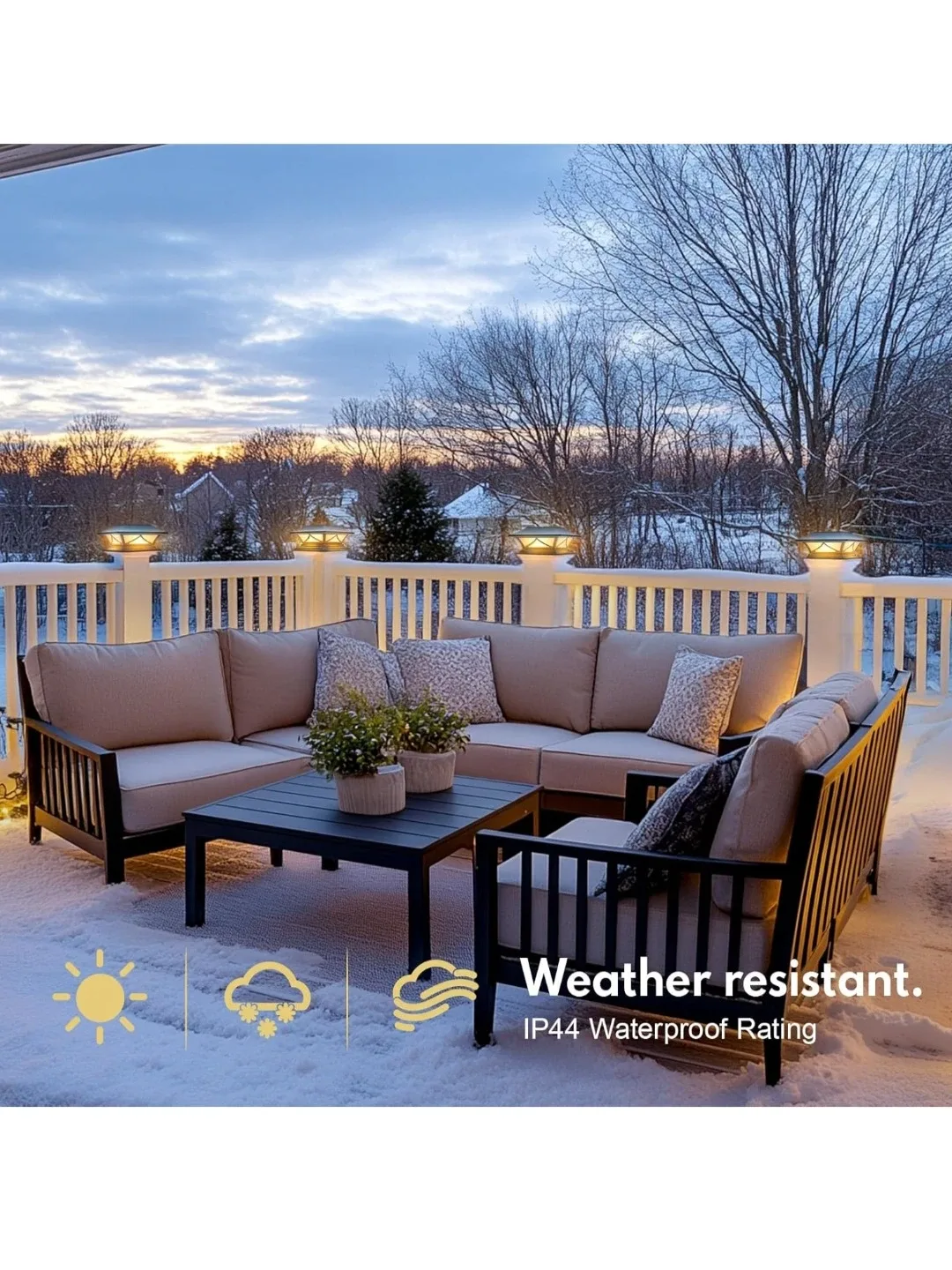 2 Pack Solar Post Cap Lights, Outdoor Deck Fence Lights. image indicator(6)