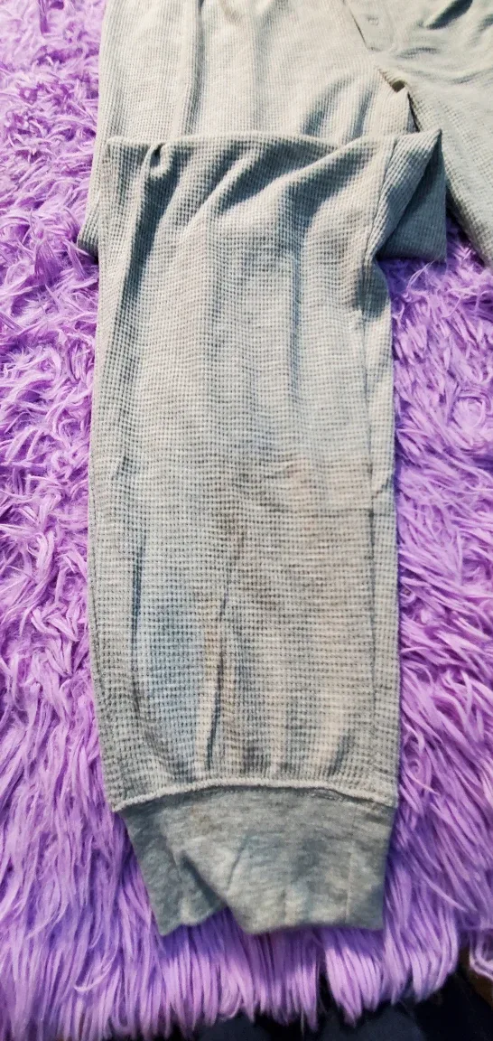 New Gray Waffle Knit Lounge Pants Large