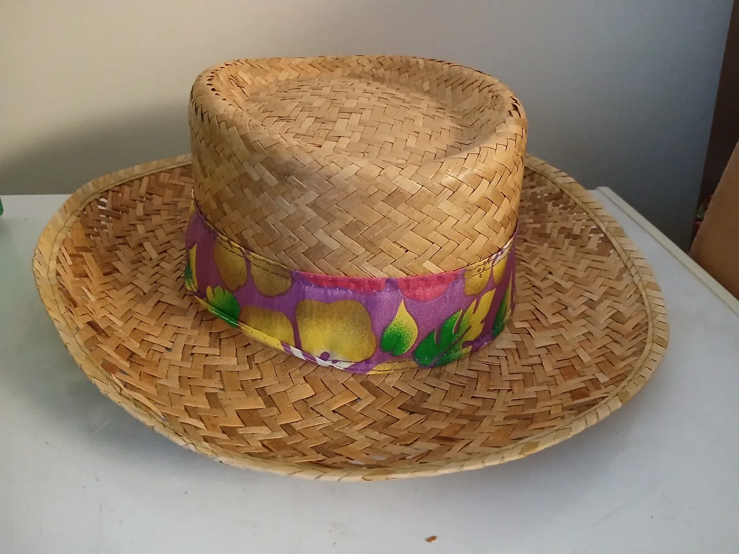 Straw Hat with Floral Band