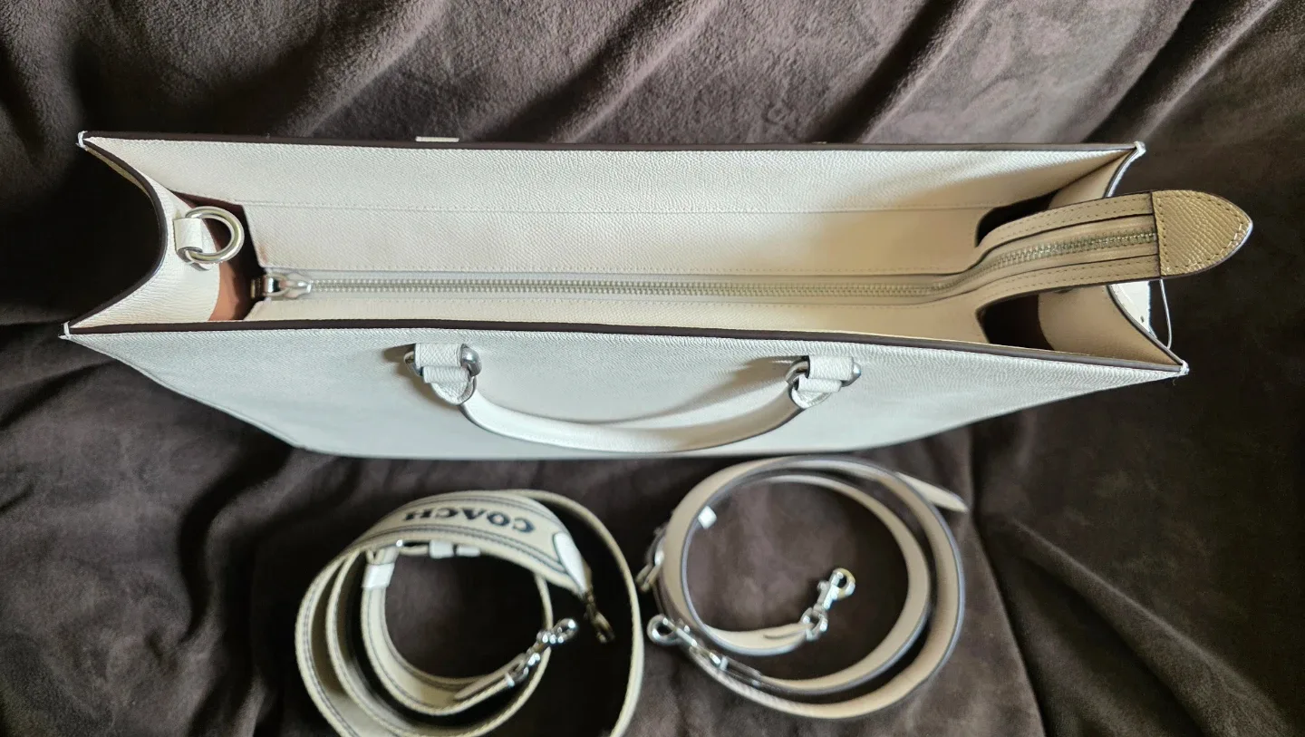 Coach Large Tote Work Bag In Chalk  - Extremely Rare Find image indicator(5)