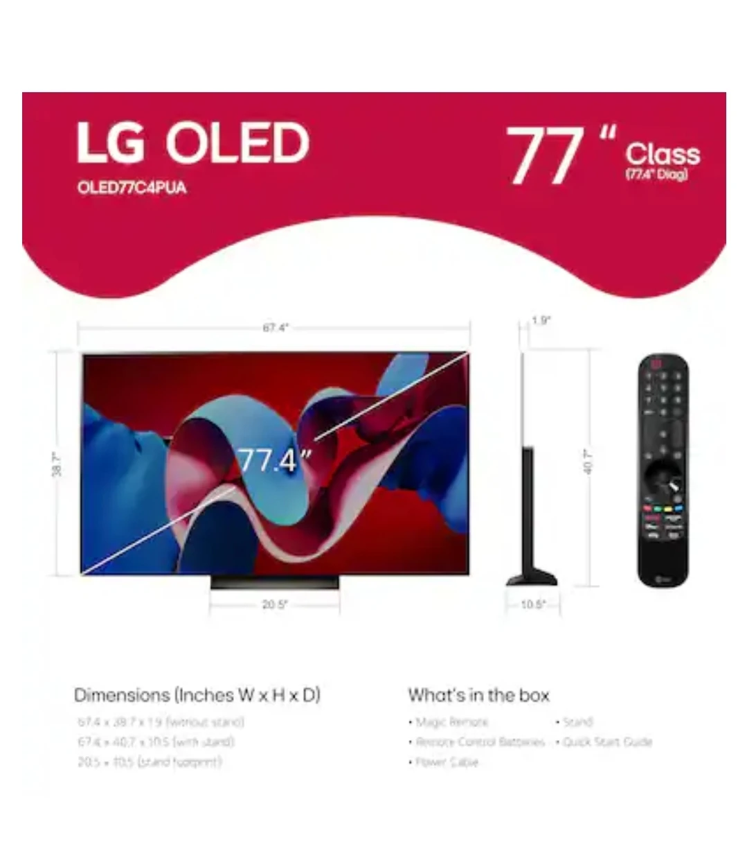 LG 77 Inch Class OLED evo C4 Series Smart TV 4K Processor - photo 2