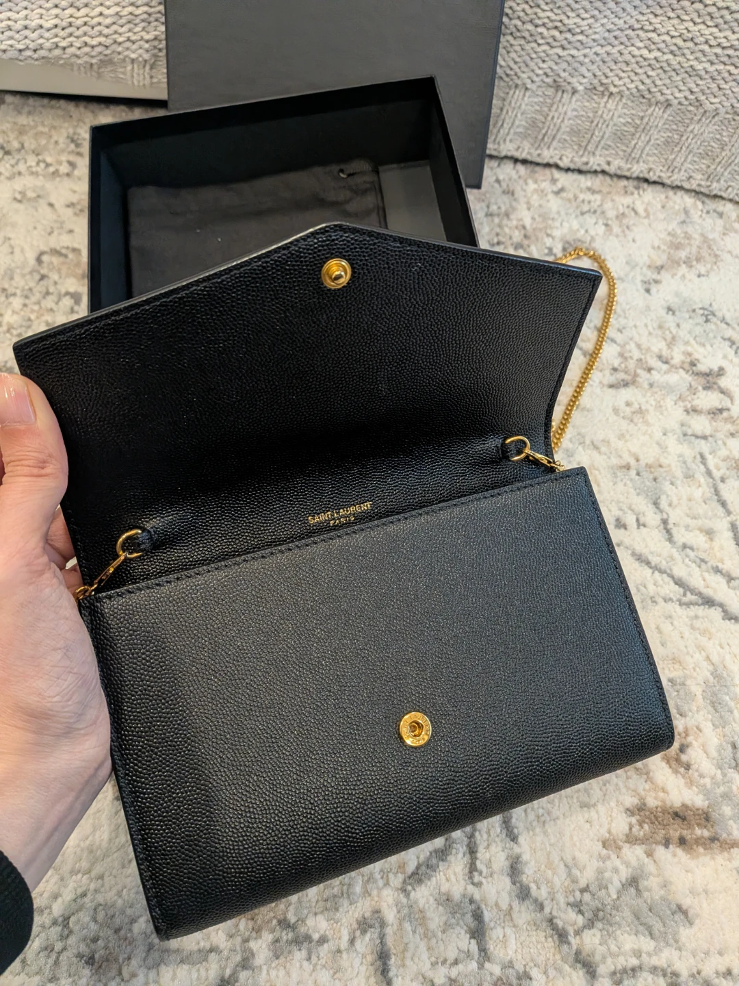 Saint Laurent Black Uptown Chain Wallet - photo 3