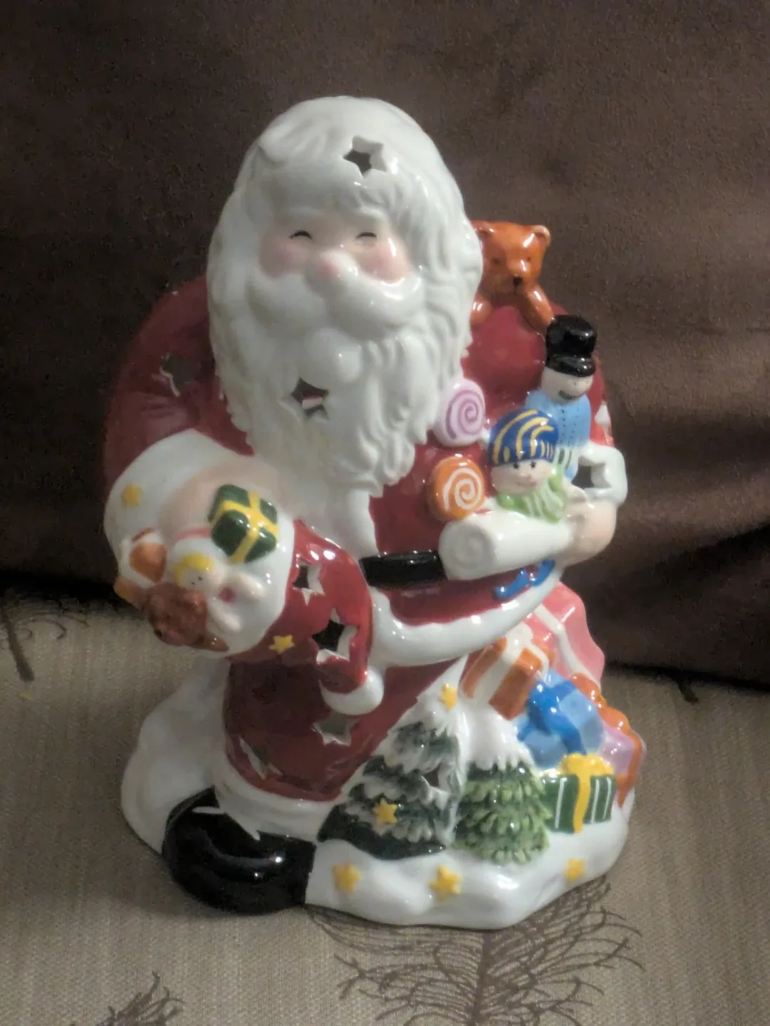 Ceramic Santa Candle Holder