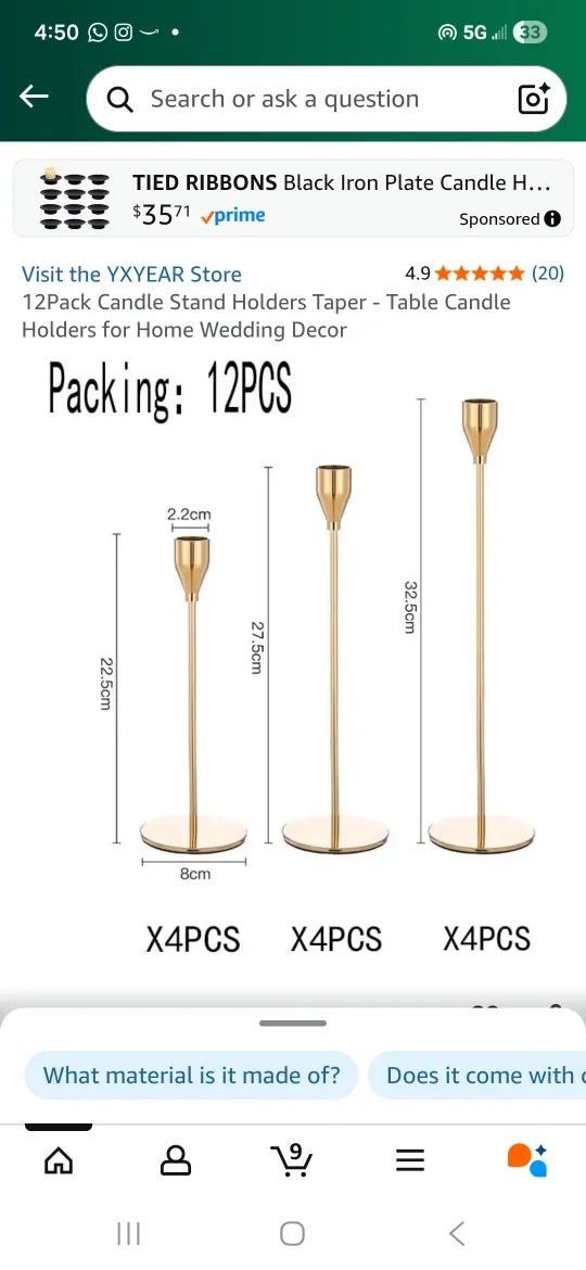 Gold Candle Holders image indicator(2)