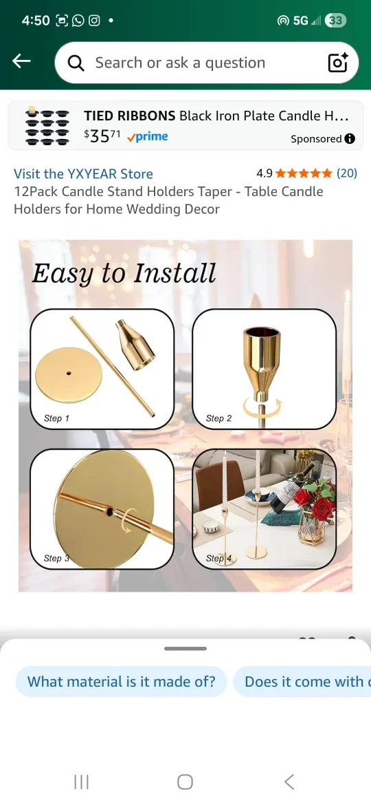 Gold Candle Holders image indicator(3)