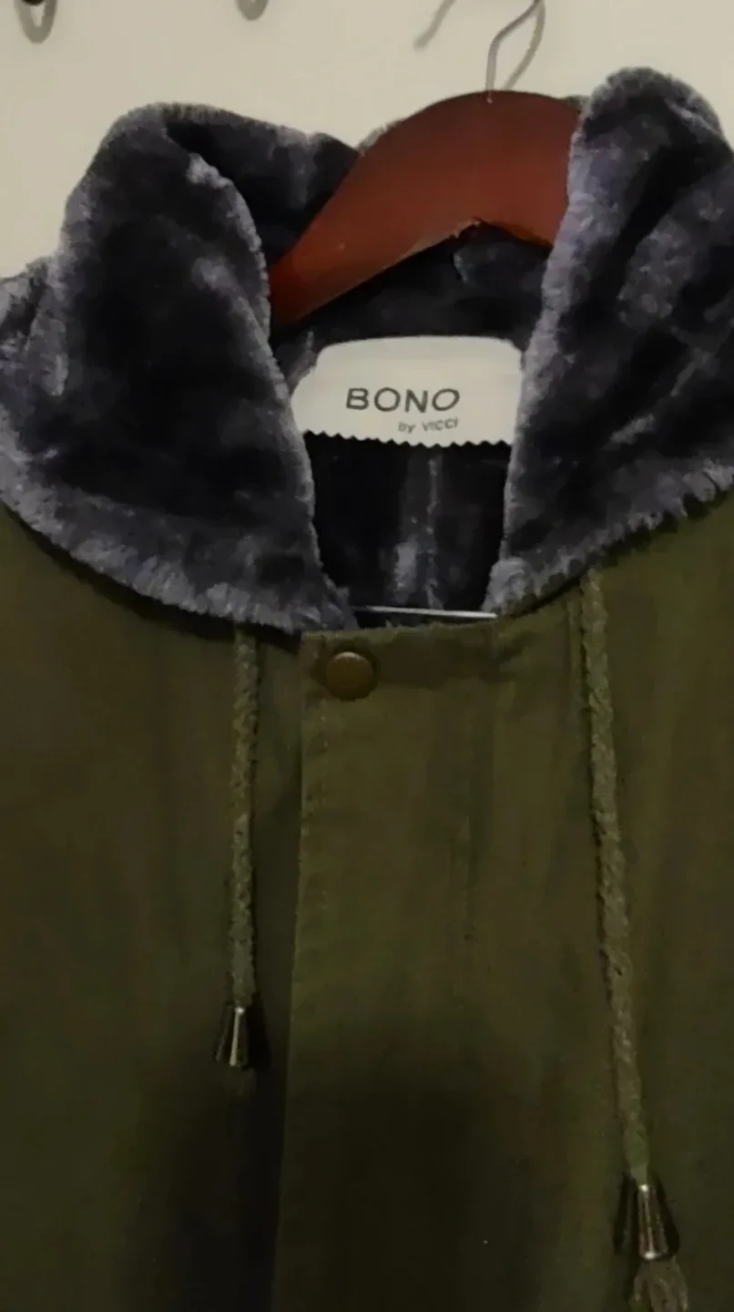 Bono Da Vinci Olive Green Winter hood Coat image indicator(7)