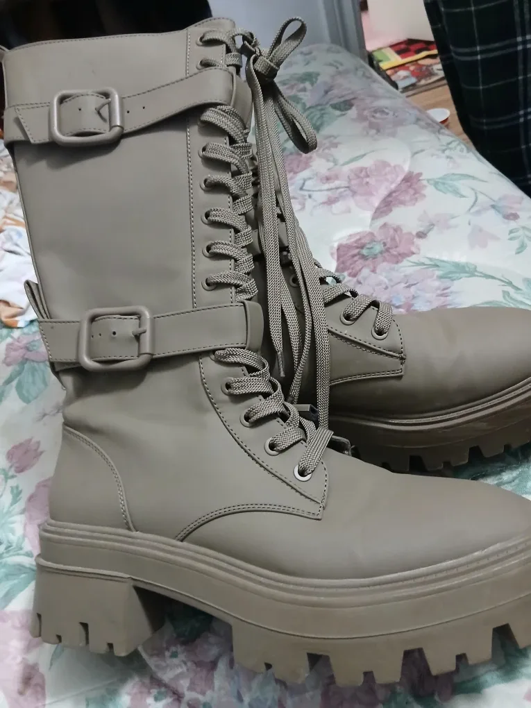 Zara Lace-Up Buckle Boots - Size 40 image indicator(5)