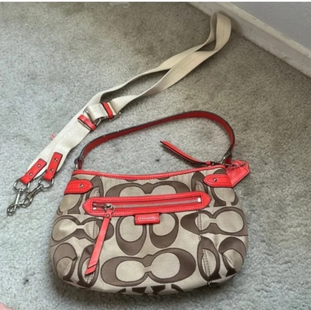 Coach Signature Demi Bag - Orange Trim