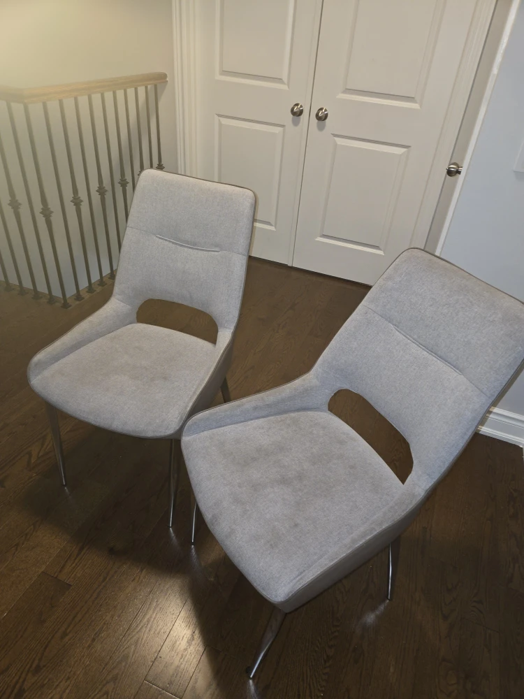 Set of 2 Modern Grey Dining Chairs