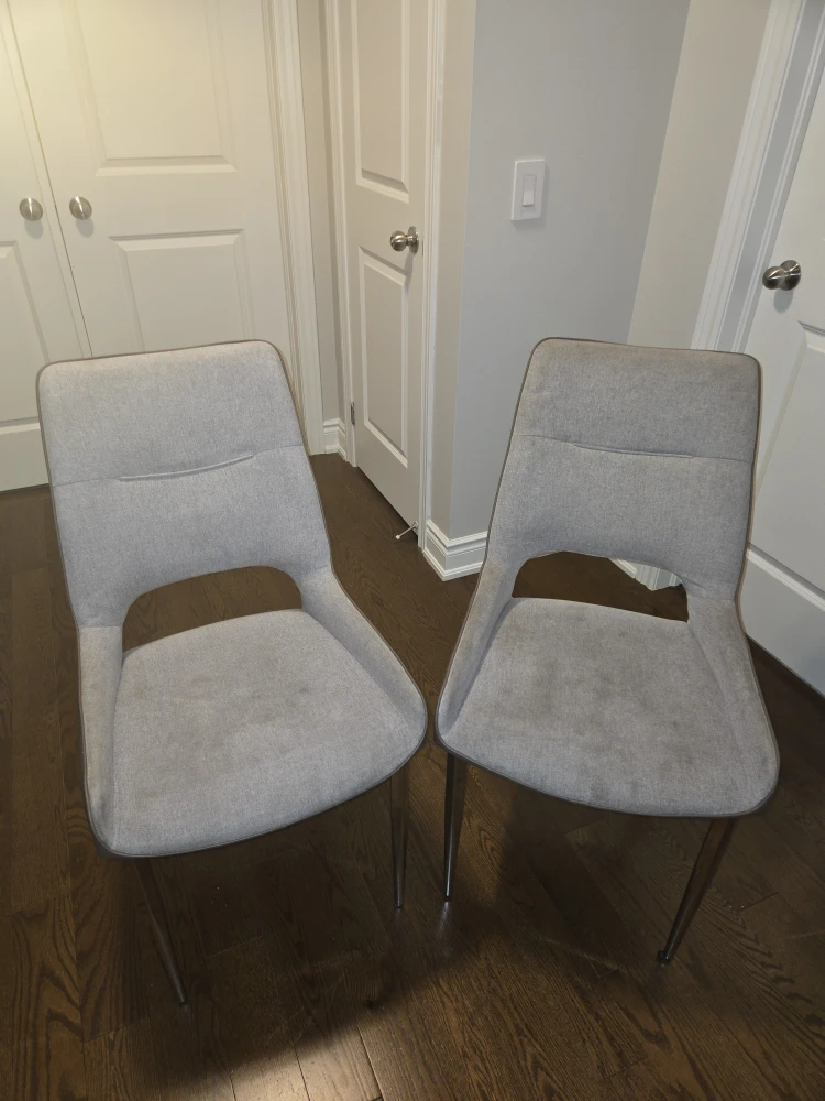 Set of 2 Modern Grey Dining Chairs - photo 2