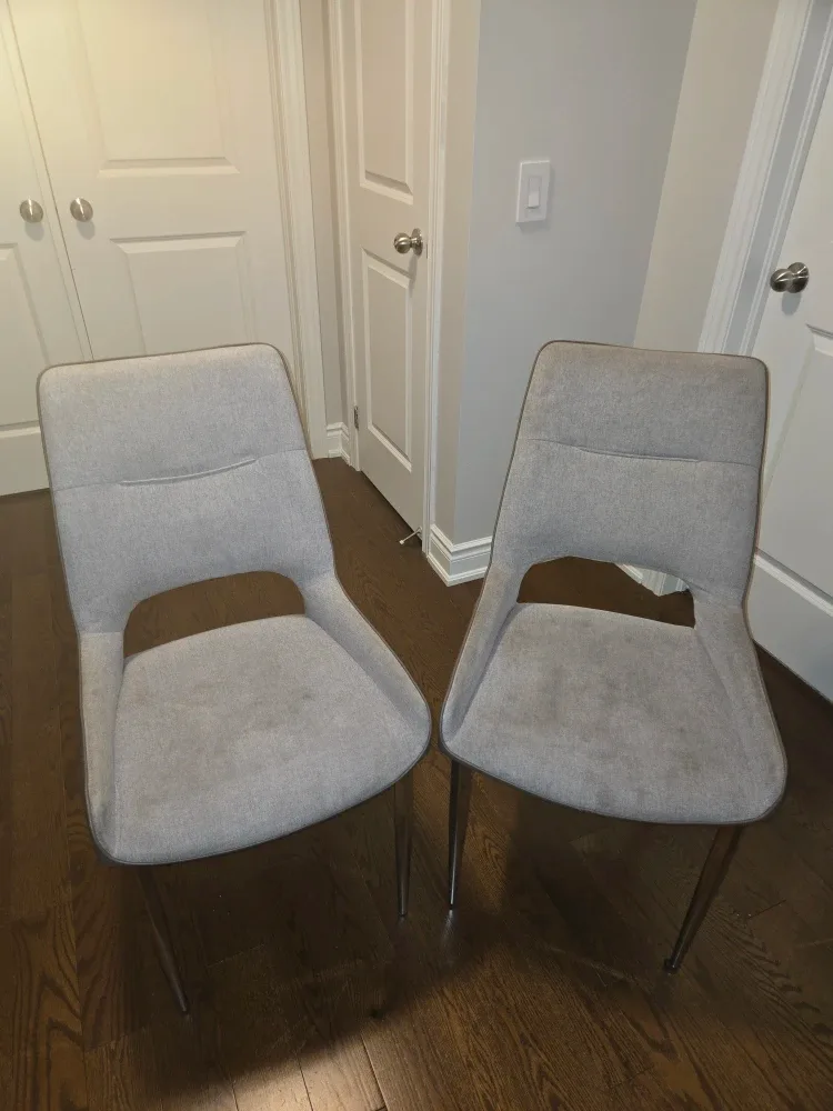 Set of 2 Modern Grey Dining Chairs image indicator(2)