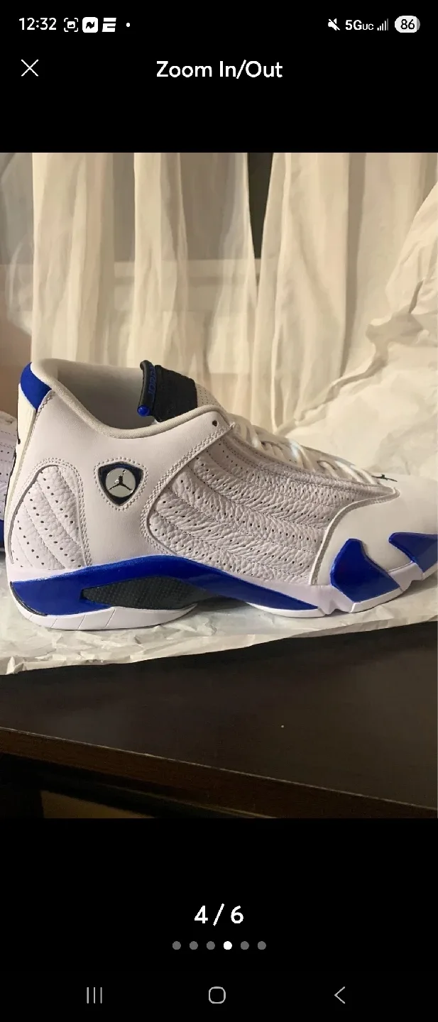 Air Jordan 14 Retro White Hyper Royal image indicator(4)