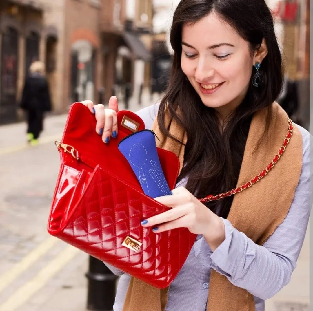 NEW Reusable Stainless Steel Flatware Set - Black image indicator(6)