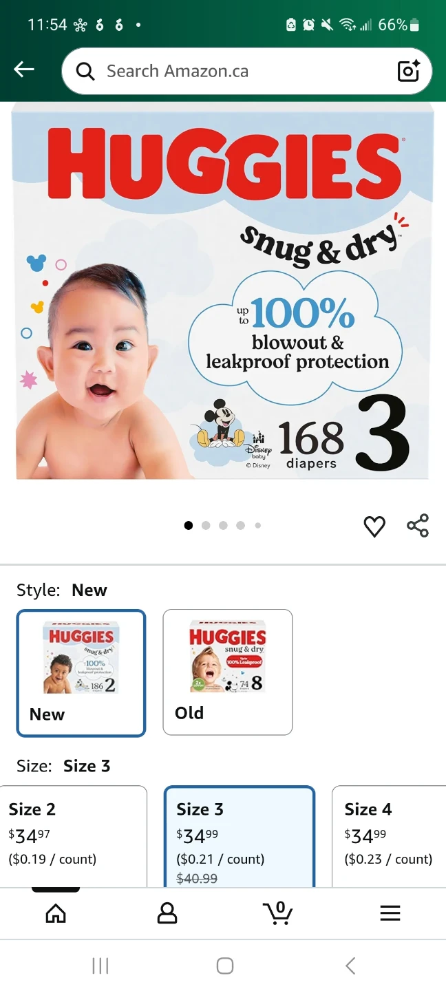 New Huggies Snug & Dry Size 3 Diapers - 168 Count